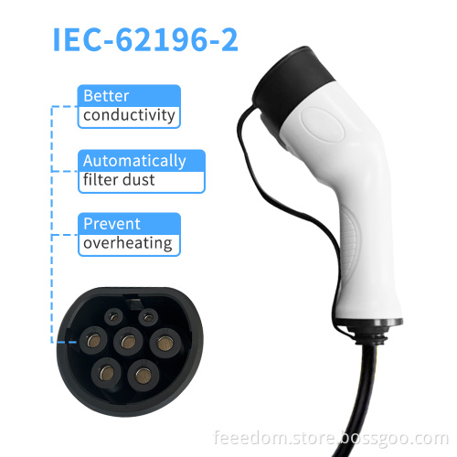 محمولة EV Charger Gun Mode Euro Mode 2 Charger Charging Cable Cable